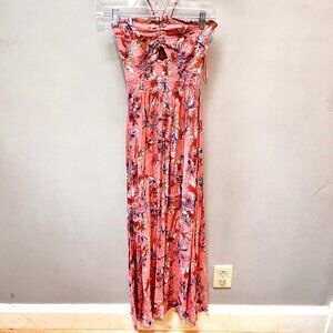 ntimately Free People One Step Ahead Floral Print Halterneck Maxi Dress - Size X